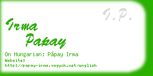 irma papay business card